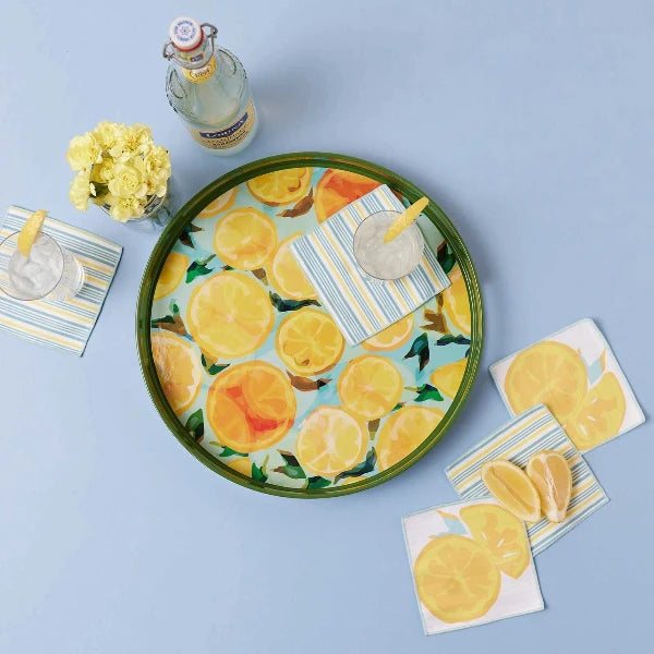 Lemon Slices 15" Round Tray