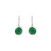 Small Green Onyx Earrings-Silver