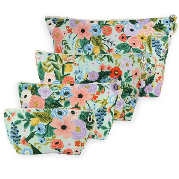 Makeup Bags- Mint Garden Party