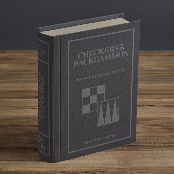 Checkers & Backgammon Vintage Bookshelf Edition