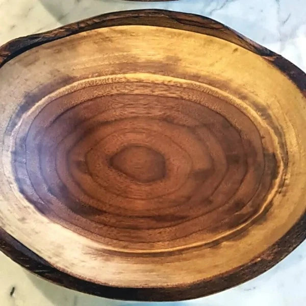13" Black Walnut Oval Bowl