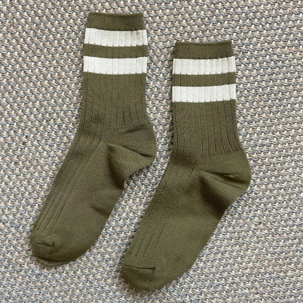 Varsity Her Socks in Fern