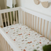 Cotton Muslin Crib Sheet- Farmyard