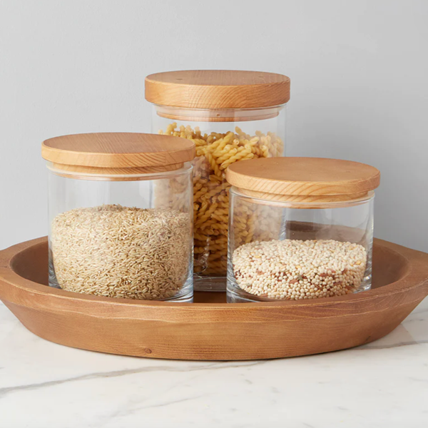 Natural Wood Top Canister
