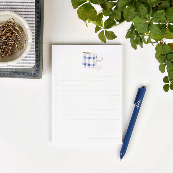 Gingham Mug Checklist Notepad