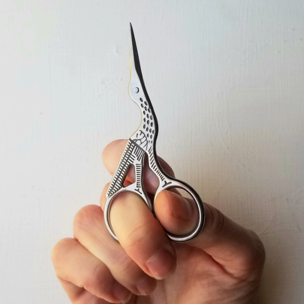 Classic Stork Hand Embroidery Scissors