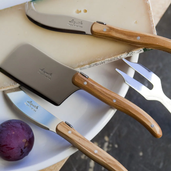 Laguiole 3-Piece Olivewood Boxed Cheese Set