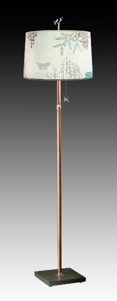 Copper Floor Lamp w/ Ecru Journey Shade