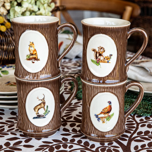 Forest Walk Animal Mug Set/4