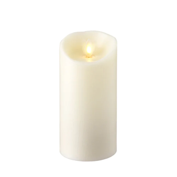 6" Ivory Moving Flame Pillar