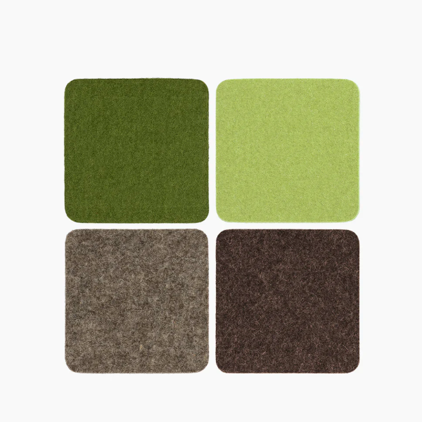 4-Pack Square Felt Coaster- Forest