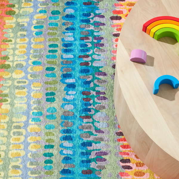Paint Chip Multi Machine Washable Rug