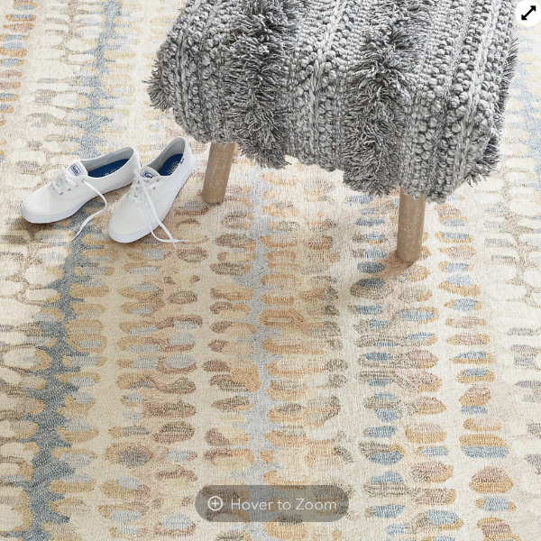 Paint Chip Natural Machine Washable Rug