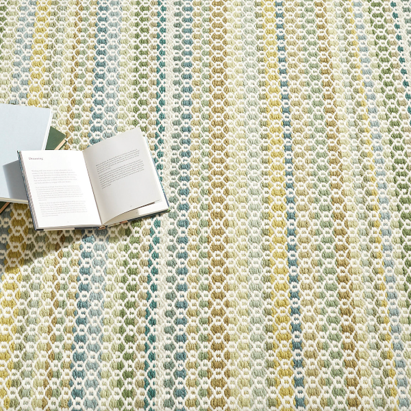 Poppy Woven Wool Rug: Moss