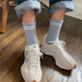 Boyfriend Socks in Blue Grey