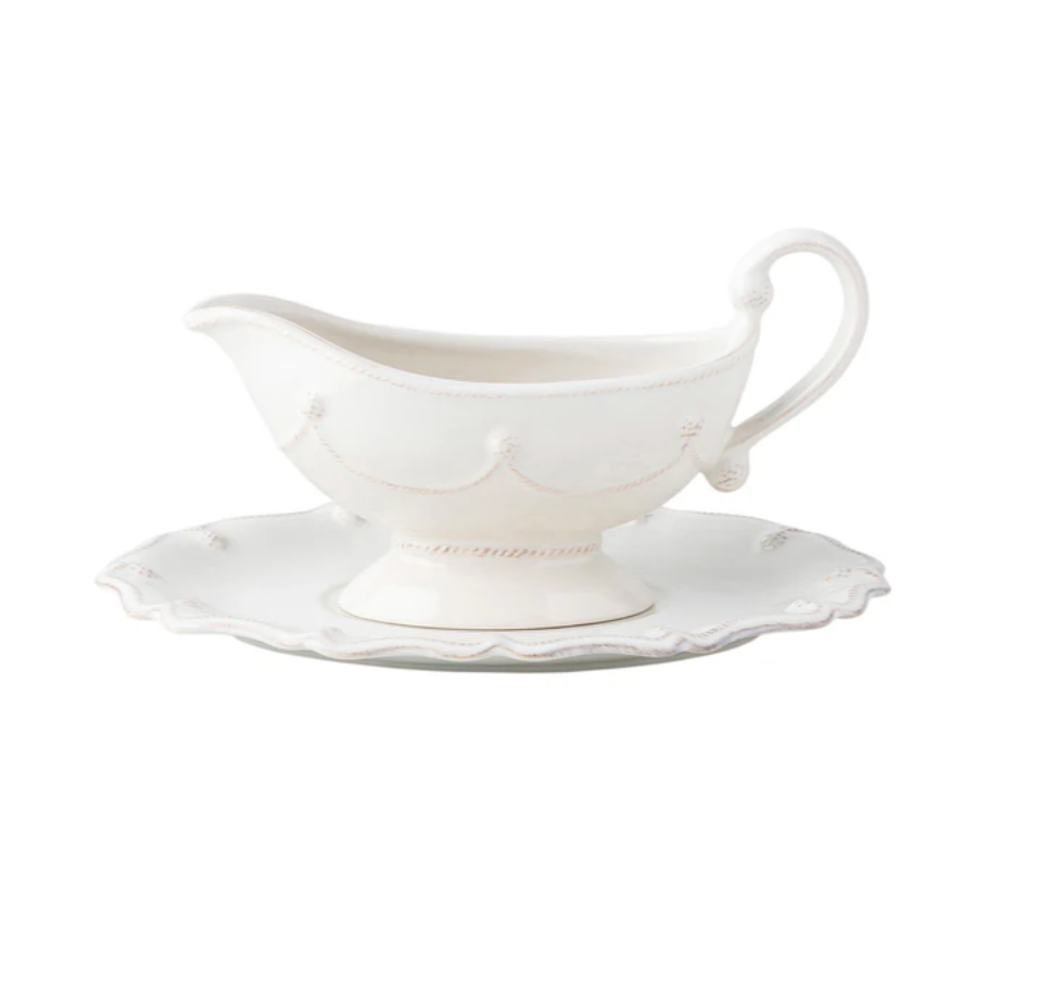 Berry & Thread Whitewash Sauce Boat and Stand