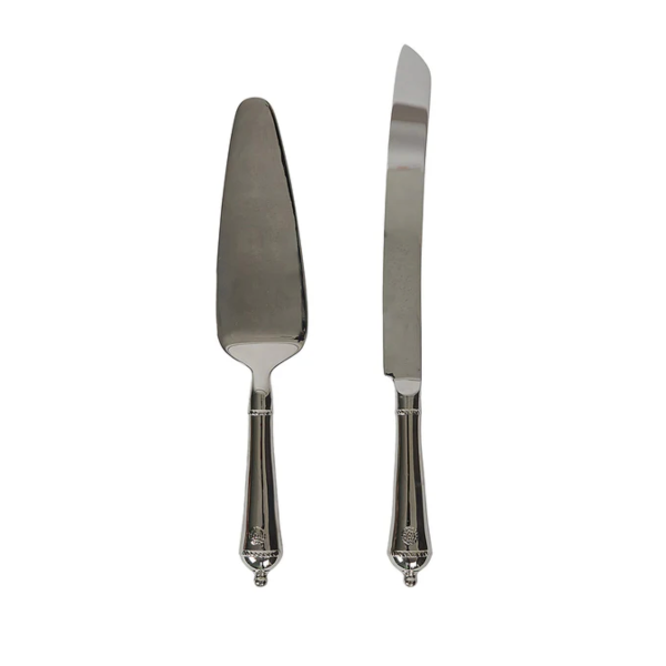 Berry & Thread Cake and Server 2pc Set-Polished