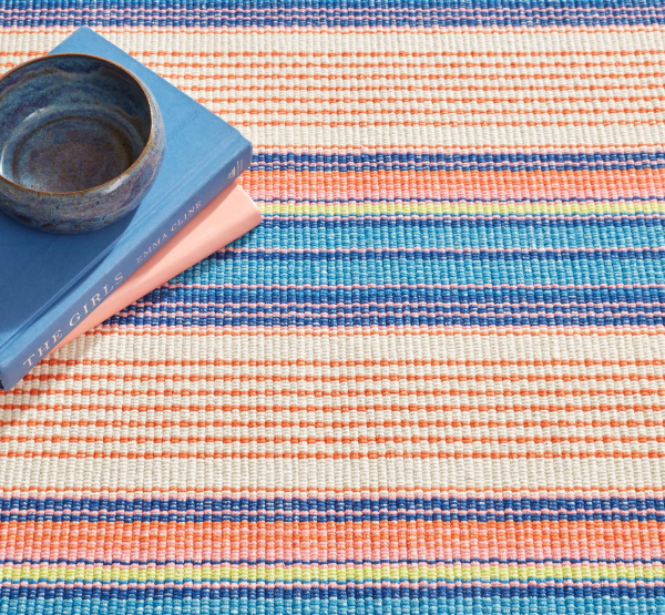 Sloane Stripe Sunset Handwoven Cotton Rug