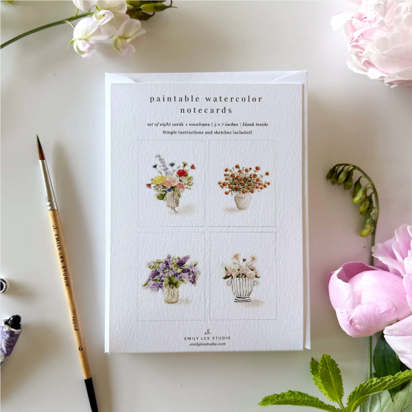 Bouquets Paintable Notecards