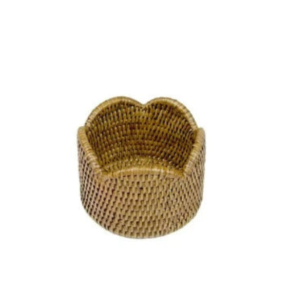 Scalloped Rattan Wine Coaster