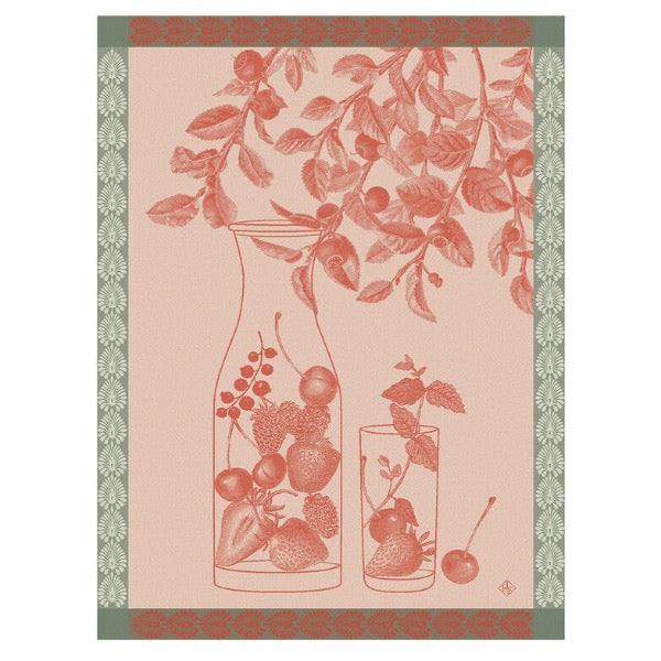 Eaux de Fruits Red Tea Towel