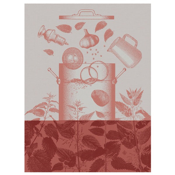 Veloutes d'Orties Pink Tea Towel