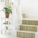 Oslo Stripe Green Woven Cotton Rug