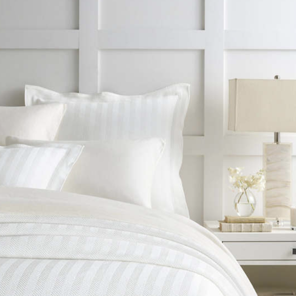 Herringbone White Matelasse Bedding