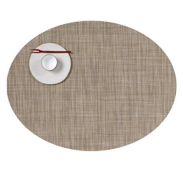 Oval Placemats: Mini Basketweave Linen