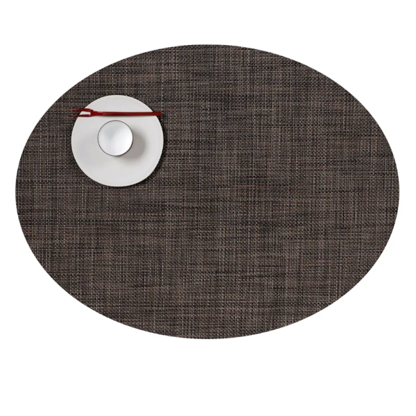 Oval Placemats: Mini Basketweave Walnut