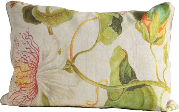 White Flower Botanical Pillow