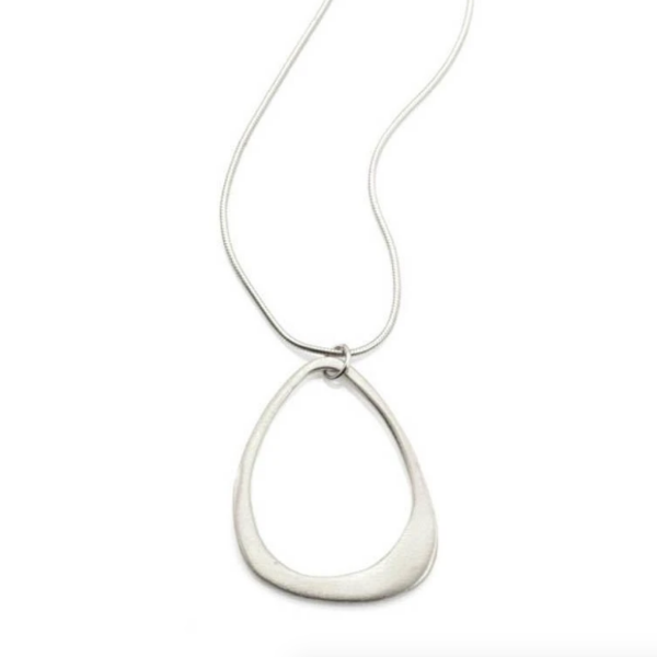Small Open Drop Necklace in Silver