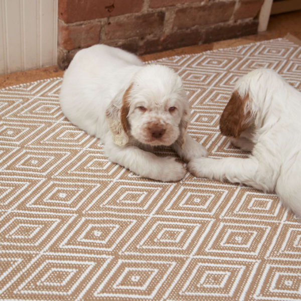 Diamond Khaki/White Indoor/Outdoor Rug