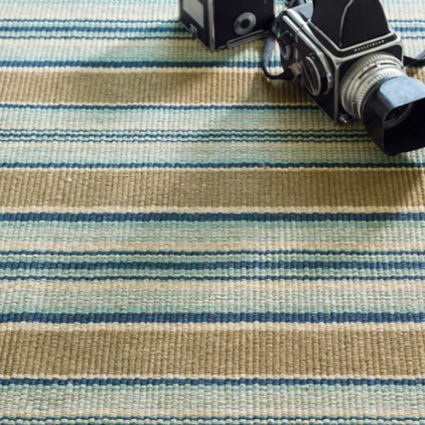 Blue Heron Stripe Indoor/Outdoor Rug