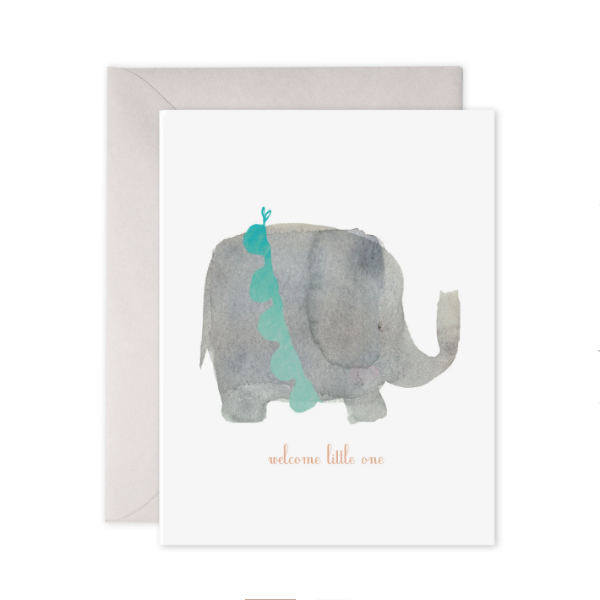 Welcome Little One Elephant Card