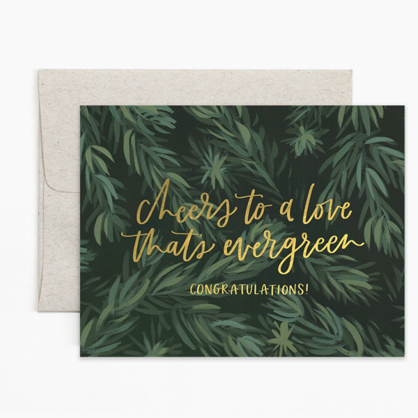 Evergreen Wedding Card