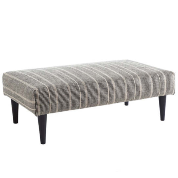 Samson Black Tapered Tobacco Leg Rug Ottoman
