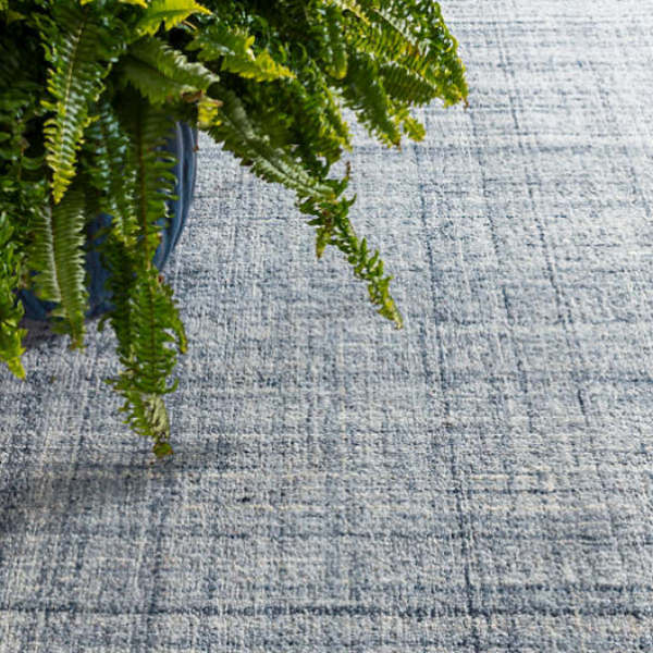 Harris Blue/Ivory Micro Hooked Wool Rug
