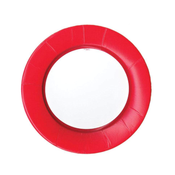 Linen Border Red Salad Plates