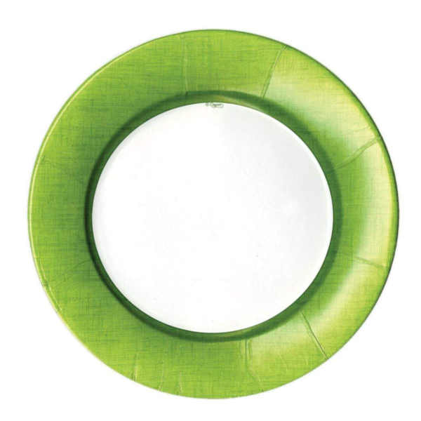 Linen Border Moss Dinner Plates