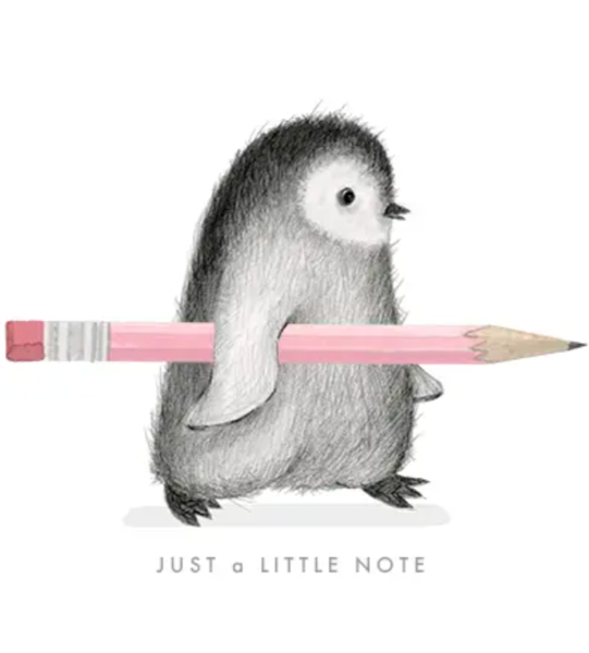 Fuzzy Penguin Set/6 Notecards