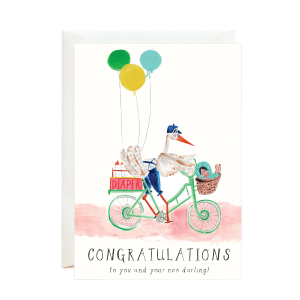 A Very Chic Stork Greeting Card