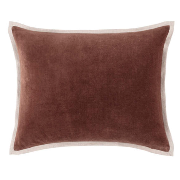 Gehry Velvet/Linen Pillow-Russet
