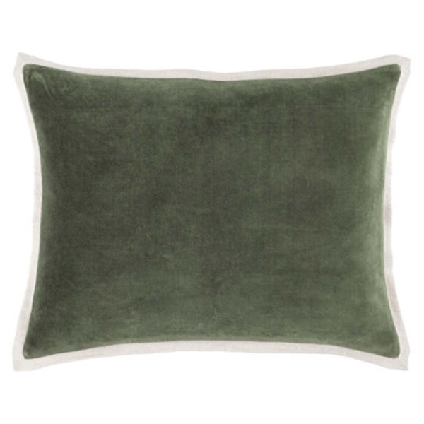 Gehry Velvet/Linen Pillow-Sage