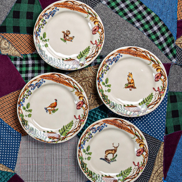 Forest Walk Animal Salad Plate Set