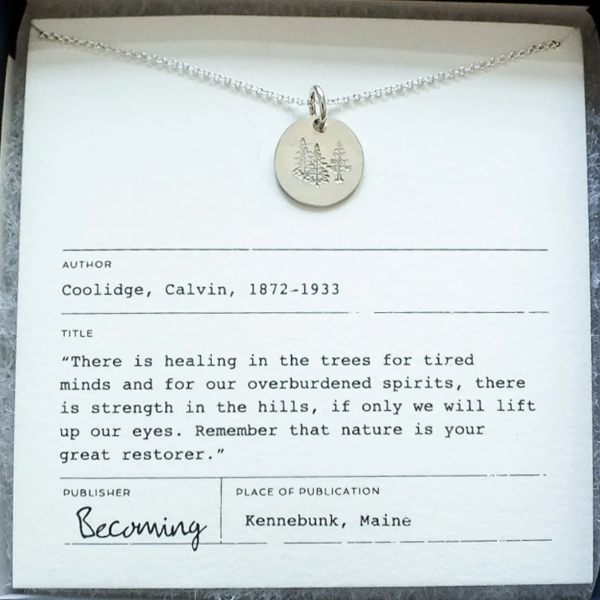 Trees Round Charm Necklace