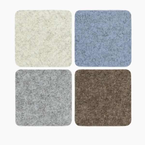 4-Pack Square Felt Coaster-Cobblestone