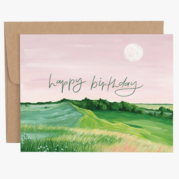 Pink Sky Birthday Card