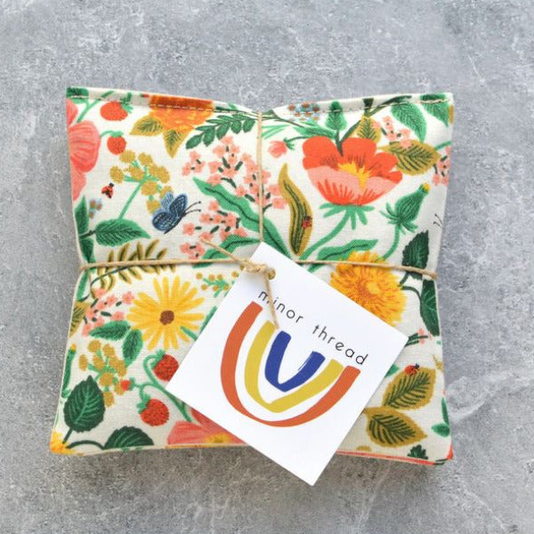 Organic Lavender Sachet in Cream Botanical Floral