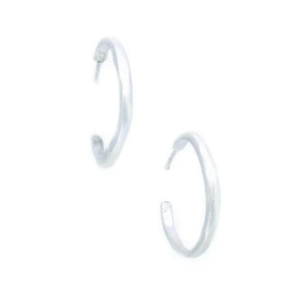 Thin Hoop Earrings in Silver